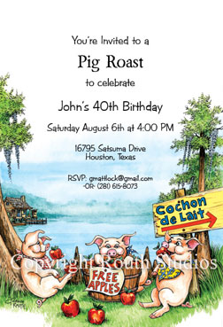 Cochon de Lait "Pig Roast" Invitations